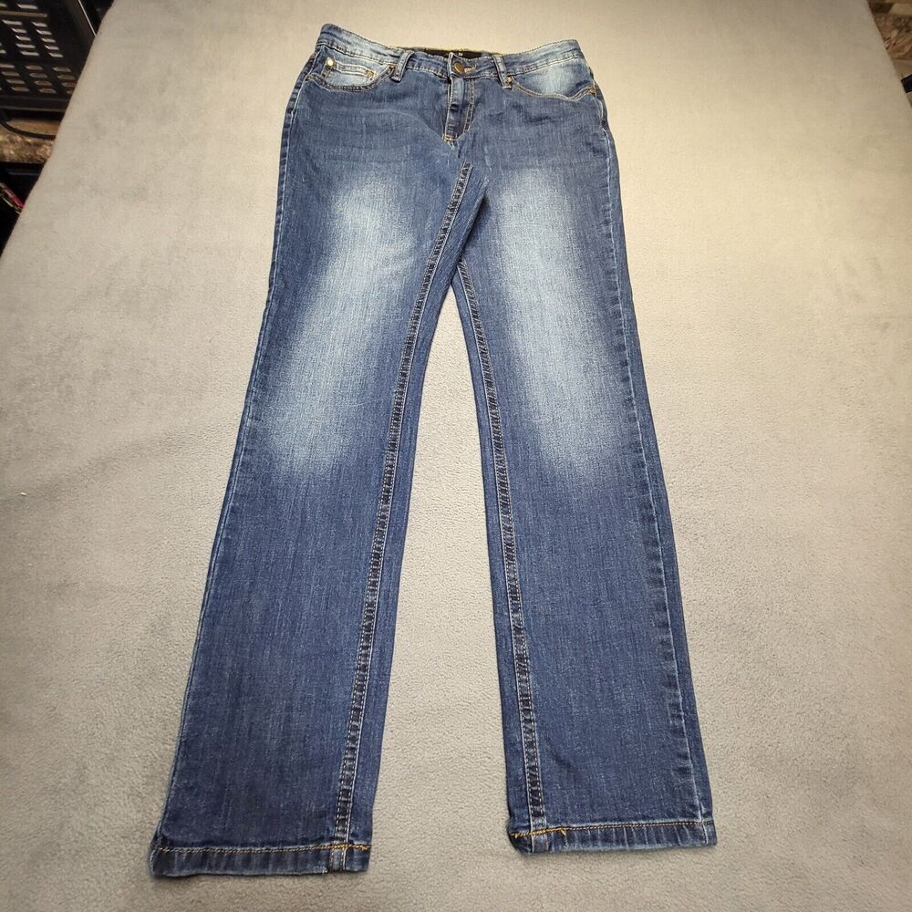 Joes Jeans Girls 18 Blue Straight Leg Distressed Dark Wash Denim